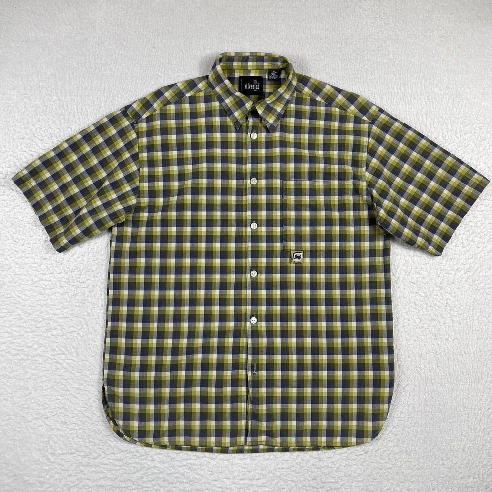 Levis Silvertab Shirt Mens XL Green Plaid Casual Workwear Preppy Everyday Camp